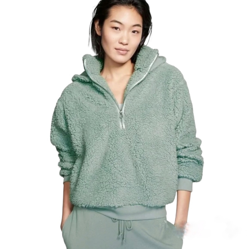 Victoria’s Secret Plush Fleece Half Zip Hoodie size XL